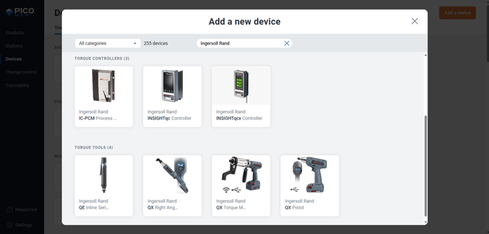 PICO offers no-code device integrations for all of your Ingersoll Rand assembly tools