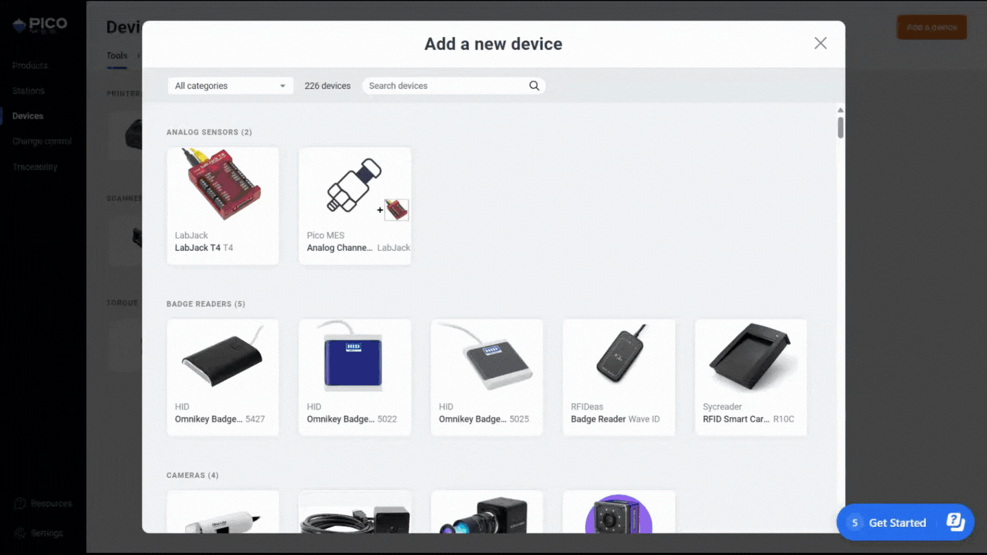 Access our library of over 200 device integrations